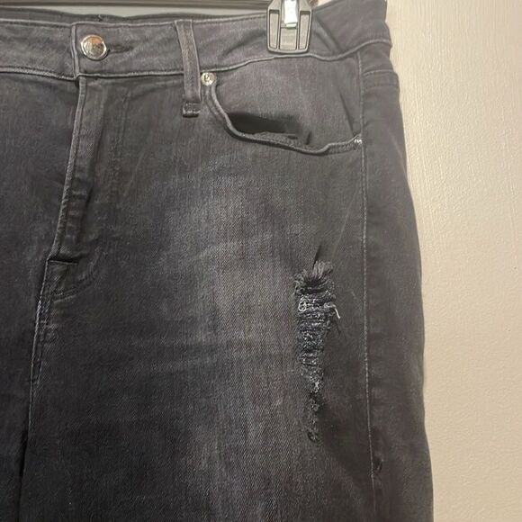 Good American- “Good Legs” Black Distressed Stars & Stripes- Size 14/32 - Picture 4 of 11